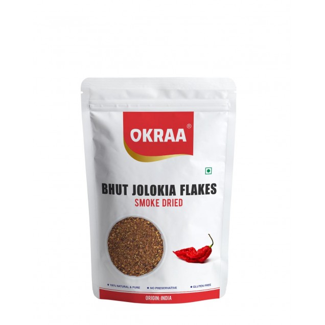 Bhut Jolokia Chilli Flakes (Smoke Dried)  - 100 GM 